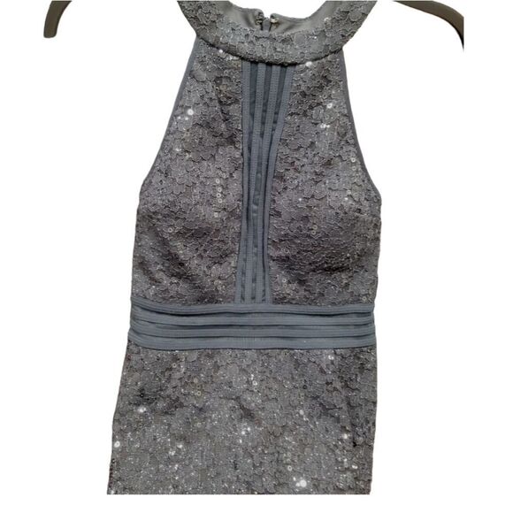 Nightway Halter A-Line Silhoutte Dress Black/Gray EUC SZ 4 - Picture 7 of 7